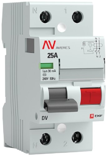 Выключатель дифференциального тока УЗО EKF Averes DV 2п 25А 30мА 10кА тип AC фото Выключатель дифференциального тока УЗО EKF Averes DV 2п 25А 30мА 10кА тип AC картинка